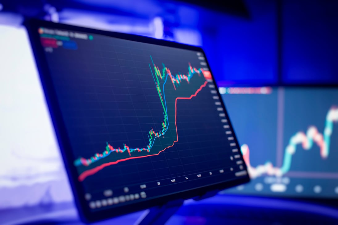 Planning and Strategy Financial Portfolio and Assets Manager Analyzing . Fundamental and Technical Analysis Concept.